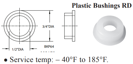 1/2&quot; RD PLASTIC BUSHING