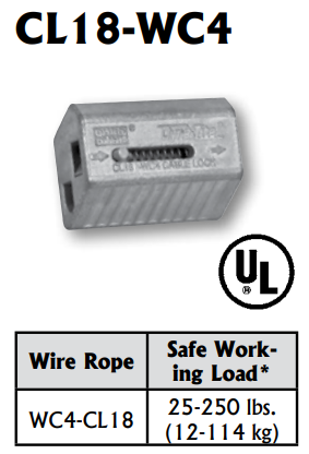 CABLE LOCK FOR 3/32 &amp; 1/8