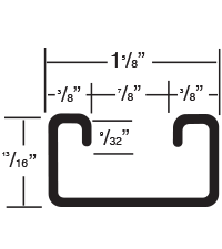 13/16 SHALLOW STRUT 10&#39; SLOTTE